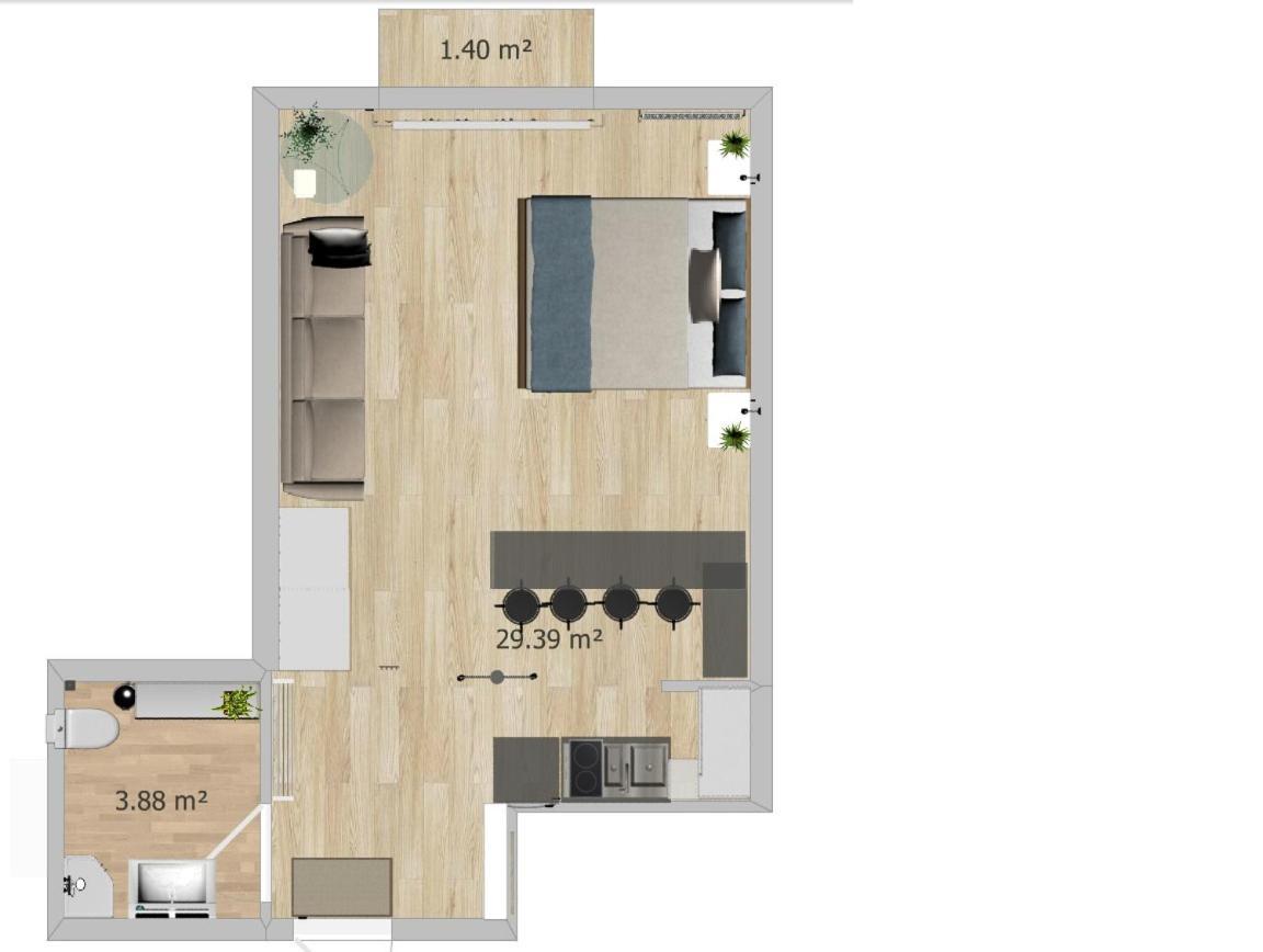 Hamburg Studio Fuer Bis Zu 4 Personen מראה חיצוני תמונה